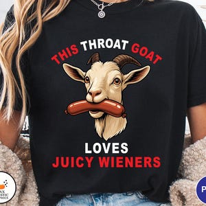 Throat Goat PNG | Funny Juicy Wieners Goat Clipart | Hilarious Animal Meme Sublimation Design | Digital Download for Adult Humor Design