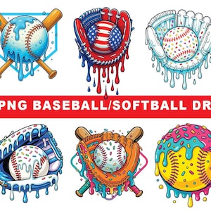 Baseball Drip PNG: 4. Juli, Eiscreme, Softball (Digitaler Download)