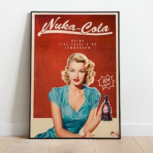 Fallout Nuka Cola Poster | PopArt | Retro 1950&#39;s | Fan Made | 2 Variations | Digital Downloadable Art | Printable | Room&Office Decor