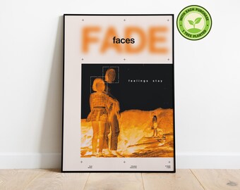 Ansikten bleknar | Väggkonst | Känslomässig konceptuell poster | Stämningsfull modern konst | Design av en mänsklig konstnär