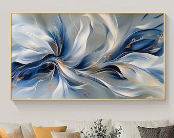 Textured Blossom Oil Painting on Canvas, Abstract Floral Wall Art