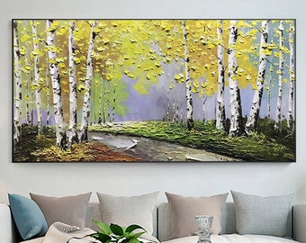 Original Forest Landscape Oil Painting on Canvas,large Wall Art ...