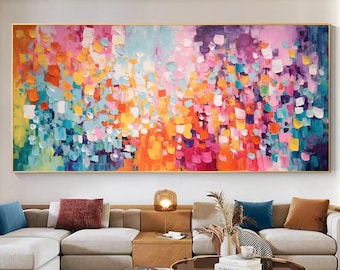 Abstract Block Oil Painting on Canvas, Modern  Minimalist Boho Home Decor (2-5 Day Creation)