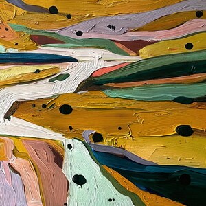 Pastoral Canvas Art Abstract Landscape Oil Painting Thick Textured Wall Decor Modern Living Room Artwork Unique Housewarming Gift