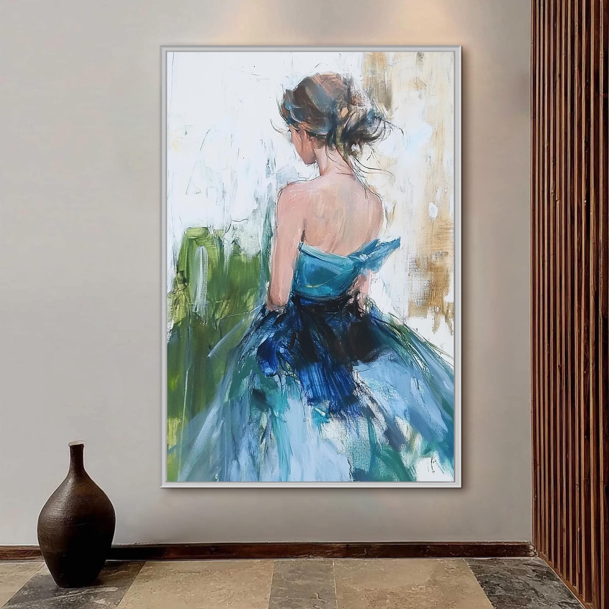 blue dress art A lady in blue dress by John Singleton Copley Wall Art