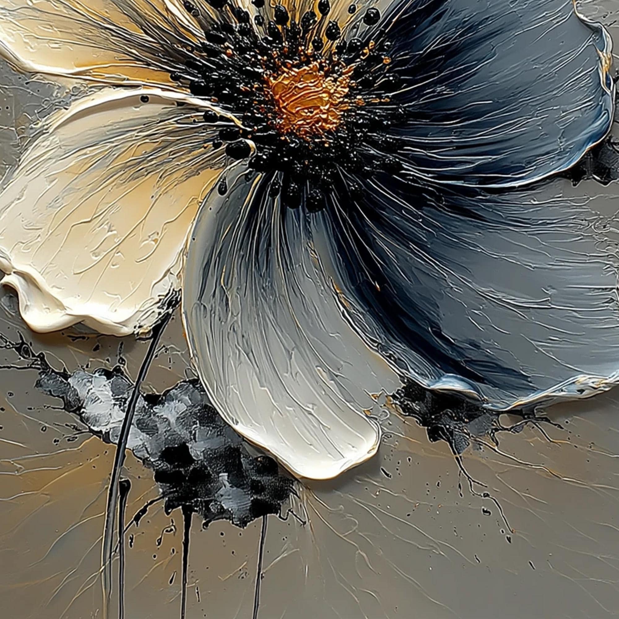3D Floral Oil Painting on Canvas, Heavy Impasto Flower Wall Art - Etsy