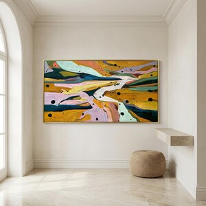 Pastoral Canvas Art Abstract Landscape Oil Painting Thick Textured Wall Decor Modern Living Room Artwork Unique Housewarming Gift