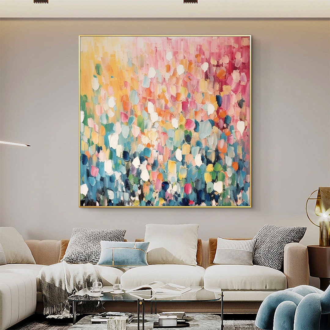 Colorful Abstract Texture Oil Painting on Canvas, Extra Large Wall Art ...