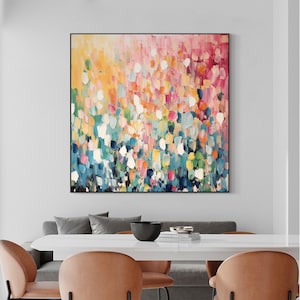 Colorful Abstract Texture Oil Painting on Canvas, Extra Large Wall Art ...