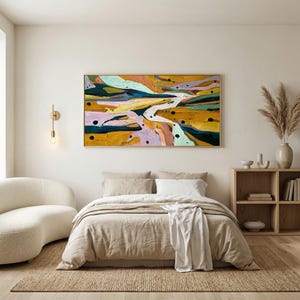 Pastoral Canvas Art Abstract Landscape Oil Painting Thick Textured Wall Decor Modern Living Room Artwork Unique Housewarming Gift