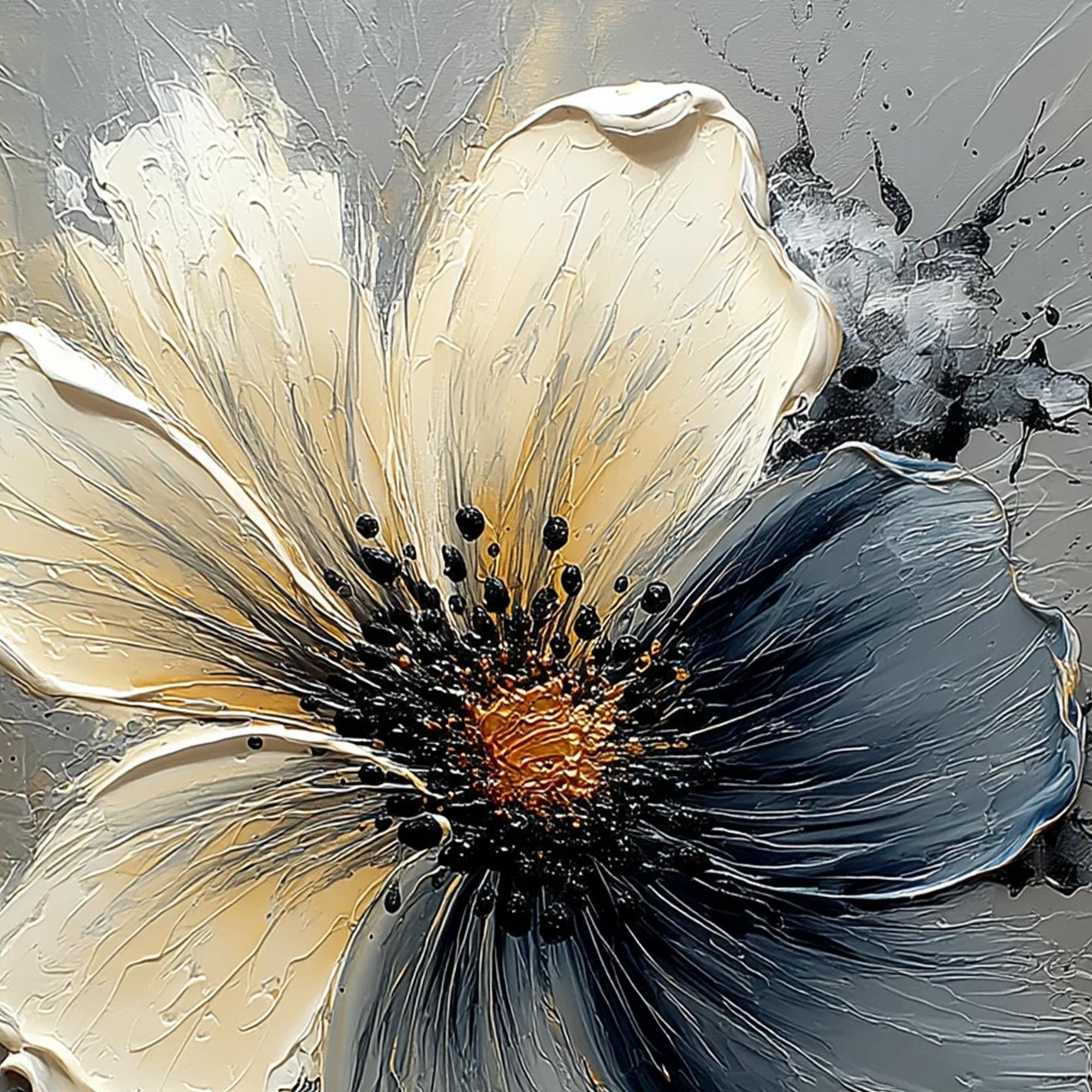 3D Floral Oil Painting on Canvas, Heavy Impasto Flower Wall Art - Etsy