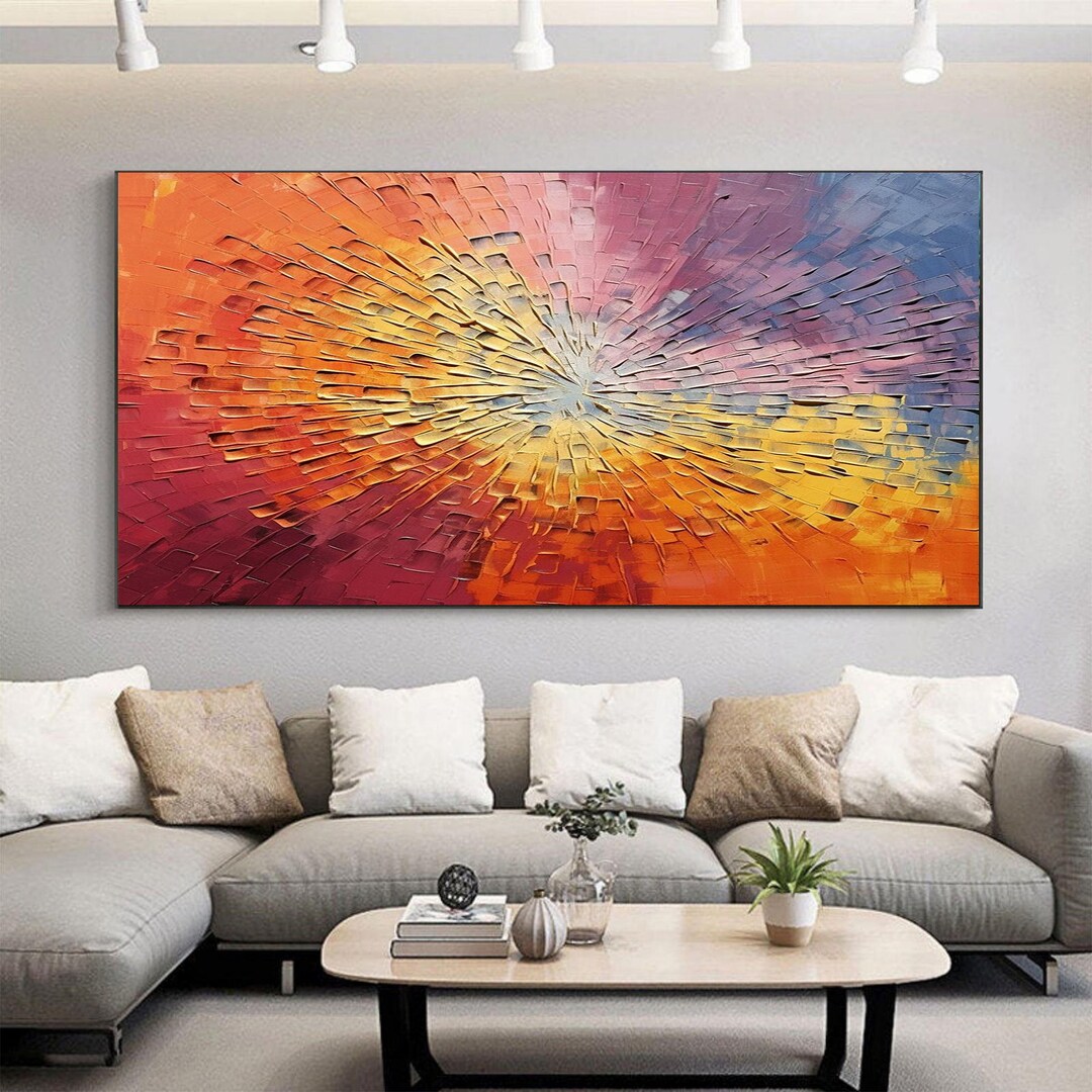 Large Abstract Texture Oil Painting on Canvas,original Colorful ...