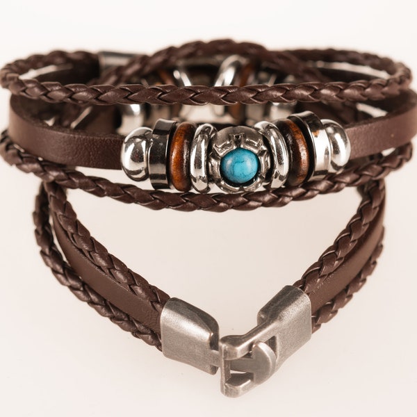 Handgefertigtes Braunes Lederarmband