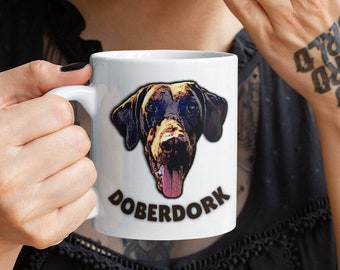 Doberman Pinscher 'Doberdork' - Quality Ceramic 11oz Coffee Cup