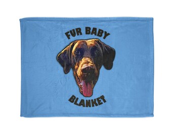 Doberman Pinscher 'Fur Baby' Dog Blanket (Baby Blue) - Soft Polyester Pet Blanket Throw