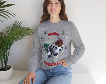 Dog Lover Christmas Sweatshirt, Lurchers Xmas Jumper Sweater, Holiday Gift Idea, Pet Owner Apparel, Cute Dog Sweatshirt, Winter