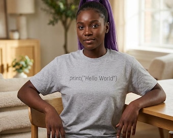 Python Code T-Shirt: Hello World Programmer Tee