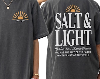 Salt and Light Shirt, Christian Beach Tee, Faith Based Shirt, Bible Verse Shirt, Christian Comfort Colors Tee, Coastal Christian Shirt