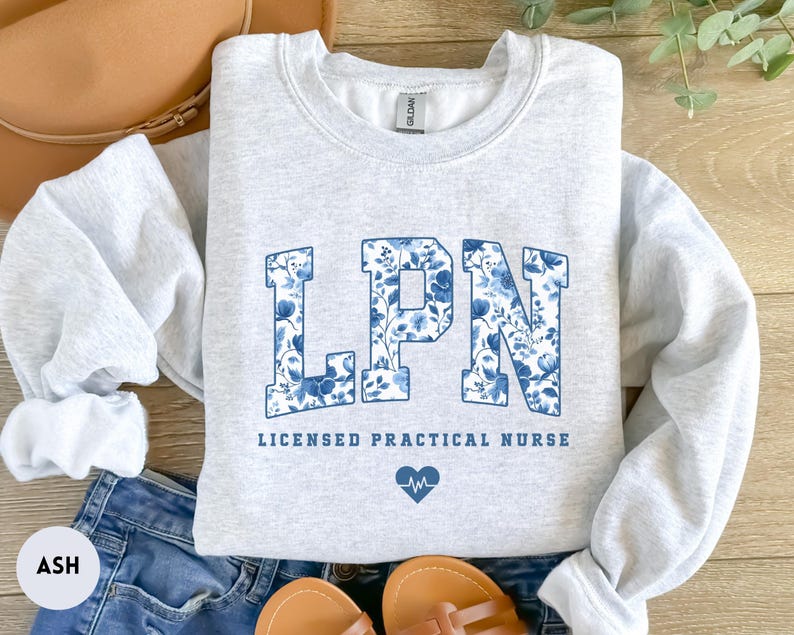 Licensed Practical Nurse Sweatshirt, Floral LPN Crewneck, LPN Nurse Gift, Lpn Sweater, Lpn Graduation Gift image 3