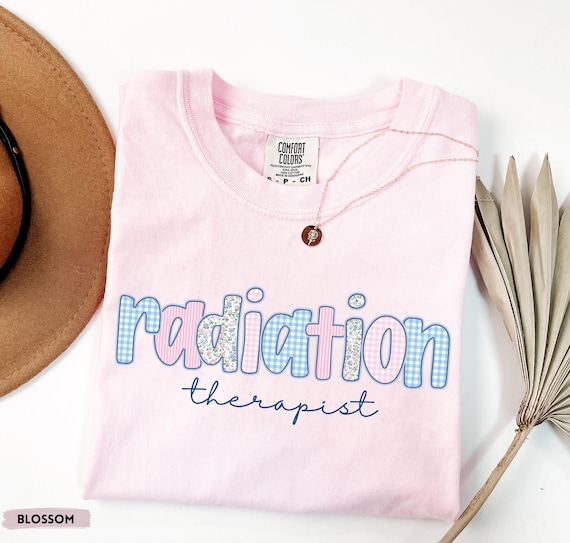 Radiation Therapist Shirt, Blue floral Radiation Therapy Tee, RT Graduation Gift,