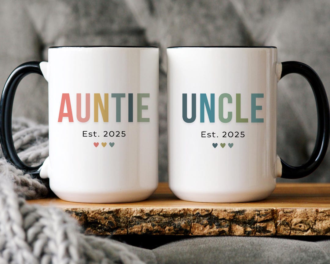 Personalized Pregnancy Announcement Auntie Uncle Mug, New Auntie New ...