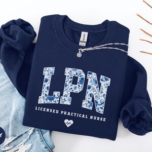 Licensed Practical Nurse Sweatshirt, Floral LPN Crewneck, LPN Nurse Gift, Lpn Sweater, Lpn Graduation Gift image 2