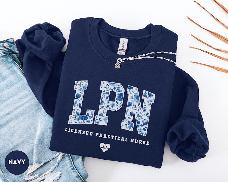 Licensed Practical Nurse Sweatshirt, Floral LPN Crewneck, LPN Nurse Gift, Lpn Sweater, Lpn Graduation Gift image 2
