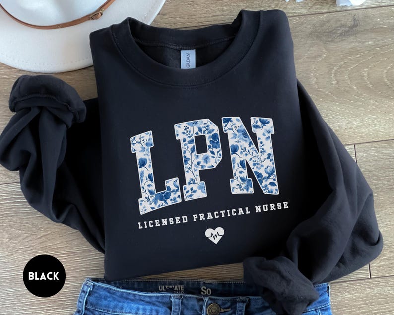 Licensed Practical Nurse Sweatshirt, Floral LPN Crewneck, LPN Nurse Gift, Lpn Sweater, Lpn Graduation Gift image 9