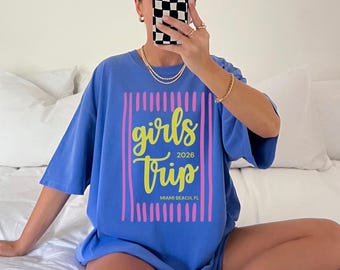 Custom Girls Trip Shirt, Matching Girls Vacation Shirts, Beach Trip Tee, Girls Weekend Getaway, Personalized Group Shirts