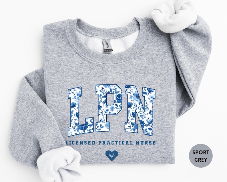 Licensed Practical Nurse Sweatshirt, Floral LPN Crewneck, LPN Nurse Gift, Lpn Sweater, Lpn Graduation Gift image 10