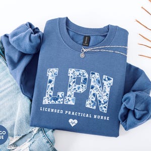Licensed Practical Nurse Sweatshirt, Floral LPN Crewneck, LPN Nurse Gift, Lpn Sweater, Lpn Graduation Gift image 1