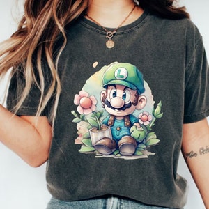 Watercolor Super Mario Shirt,Mario Luigi Shirt,Super Mario Character Shirt,Super Mario Gaming Shirt,Mario Family Shirt, Mario Birthday Shirt