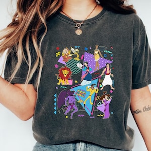 Retro 90S Disney Characters Shirt, Disney Powerline Aladdin Megara Mulan Pocahontas Shirt, Disney All Characters Shirt, Disney Vintage Shirt