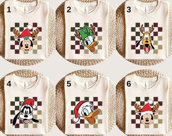 Camiseta navideña de Disney Mickey y sus amigos, camiseta navideña a juego de Disney, camiseta navideña familiar de Disney, camiseta de fiesta navideña, regalo de Navidad