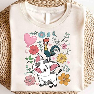 Disney Princess Moana Hei Hei And Pua Shirt, Disney Princess Shirt,Princess Moana Characters Shirt, Disney Moana Shirt, Disney Hei Hei Shirt