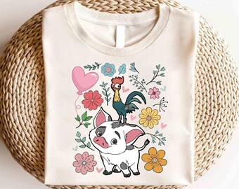 Disney Princess Moana Hei Hei And Pua Shirt, Disney Princess Shirt,Princess Moana Characters Shirt, Disney Moana Shirt, Disney Hei Hei Shirt