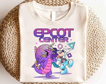 Disney Epcot Mickey Mouse & Figment Astronaut Retro Shirt, Mickey Friends Epcot Center Shirt, Figment Epcot Shirt, Epcot Purple Dragon Shirt