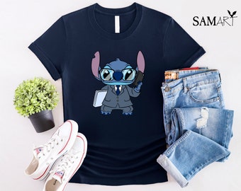 Camisa Boss Stitch, camisa Disney Stitch Sketch Portait, camisa Disney Stitch, camisa de vacaciones de Disney, camisa Lilo y Stitch, camisa de regalo de Disney