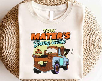 Camiseta de Disney Tow Mater Cars, camiseta de McQueen Cars, camiseta de campeón de la Copa Piston, camiseta de Tow Mater, camiseta de cumpleaños de Cars, camiseta de Cars Radiator Springs