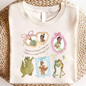 Disney die Prinzessin und der Frosch Kokette Bögen Aquarell Shirt, Tiana Geburtstag Shirt, Disney Prinzessin und der Frosch Shirt, Disney Tiana Shirt