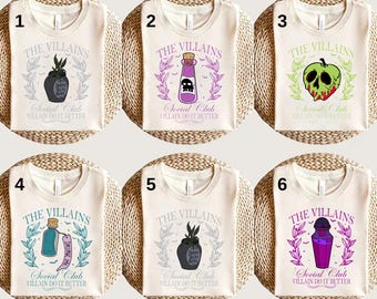 Camiseta de personajes villanos de Disney, camiseta de villanos de Disney, camiseta de chicas malas a juego de Disney, camiseta de Maléfica, Reina Malvada, Hades, Jafar y la cicatriz de Disney