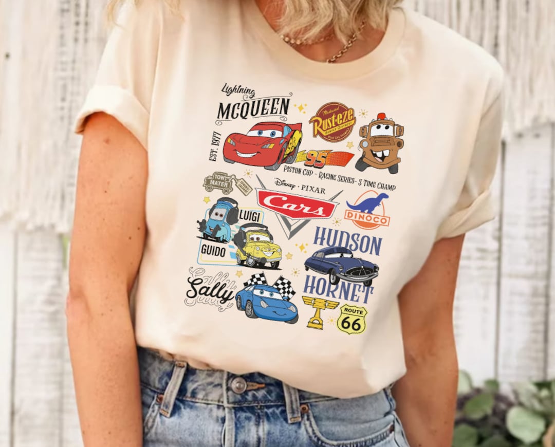 Cars Lightning Mcqueen Shirt, Disney Pixar Cars Shirt, Lightning Mcqueen  Shirt, Vintage Cars Matching Shirt, Piston Cup Shirt, Cars Land Tee
