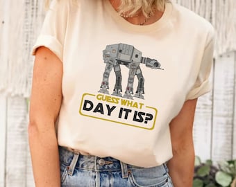 Disney Star Wars Day-shirt, raad eens welke dag het is shirt, Disney familie vakantie Tee, grappig Star Wars shirt, Disney herenshirt, 4 mei shirt