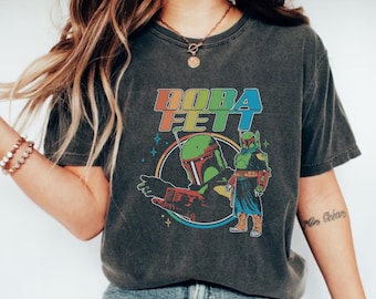 Camiseta de Disney Star Wars: El libro de Boba Fett: Forajido Galáctico, Galaxy's Edge, personajes de Star Wars, regalo de Disney Star Wars