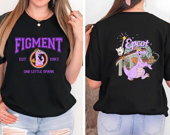 Dubbelzijdig Disney-shirt verzinsel, Disney Epcot-shirt verzinsel, Disney Purple Dragon-shirt, shirt One Little Spark, shirt verzinsel, Magic Kingdom-T-shirt