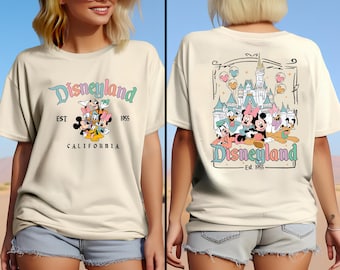 Disney est. 1955 Kalifornien-skjorta, Disney Musse och vänner-skjorta, Mimmi Pigg-skjorta, Daisy Kalle Anka-skjorta, Disneyland Kalifornien-skjorta