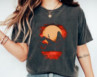 Camiseta con silueta de Simba y Rafiki de Disney, camiseta de Simba y Nala, camiseta de Hakuna Matata, camiseta de Disney Animal Kingdom, camiseta de Magic Kingdom