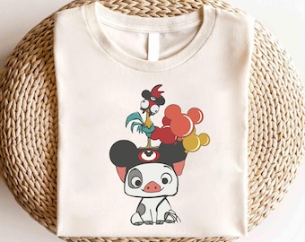 Ballonshirt Disney Princess Moana Hei Hei en Pua, shirt Disney Princess, shirt Princess Moana-personages, shirt Disney Moana, shirt Hei Hei