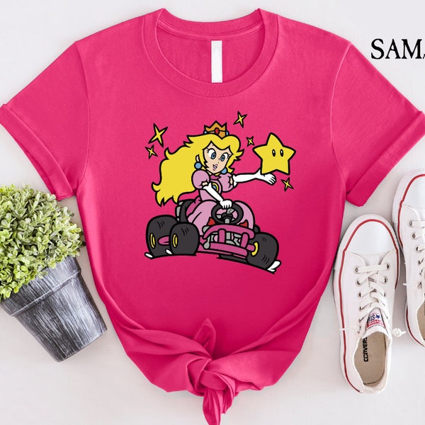 Princess Peach Star Shirt, Retro Princess Peach Shirt, Princess Peach Shirt, Princess Kart Shirt, Super Mario Shirt, Pink Princess