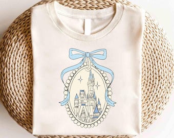 Camisa con lazo de coqueta del castillo de Disney, camisa con lazo del castillo, camisa del Reino Mágico, camisa de viaje de chicas de Disney, camisa del castillo de acuarela de Minnie Mouse